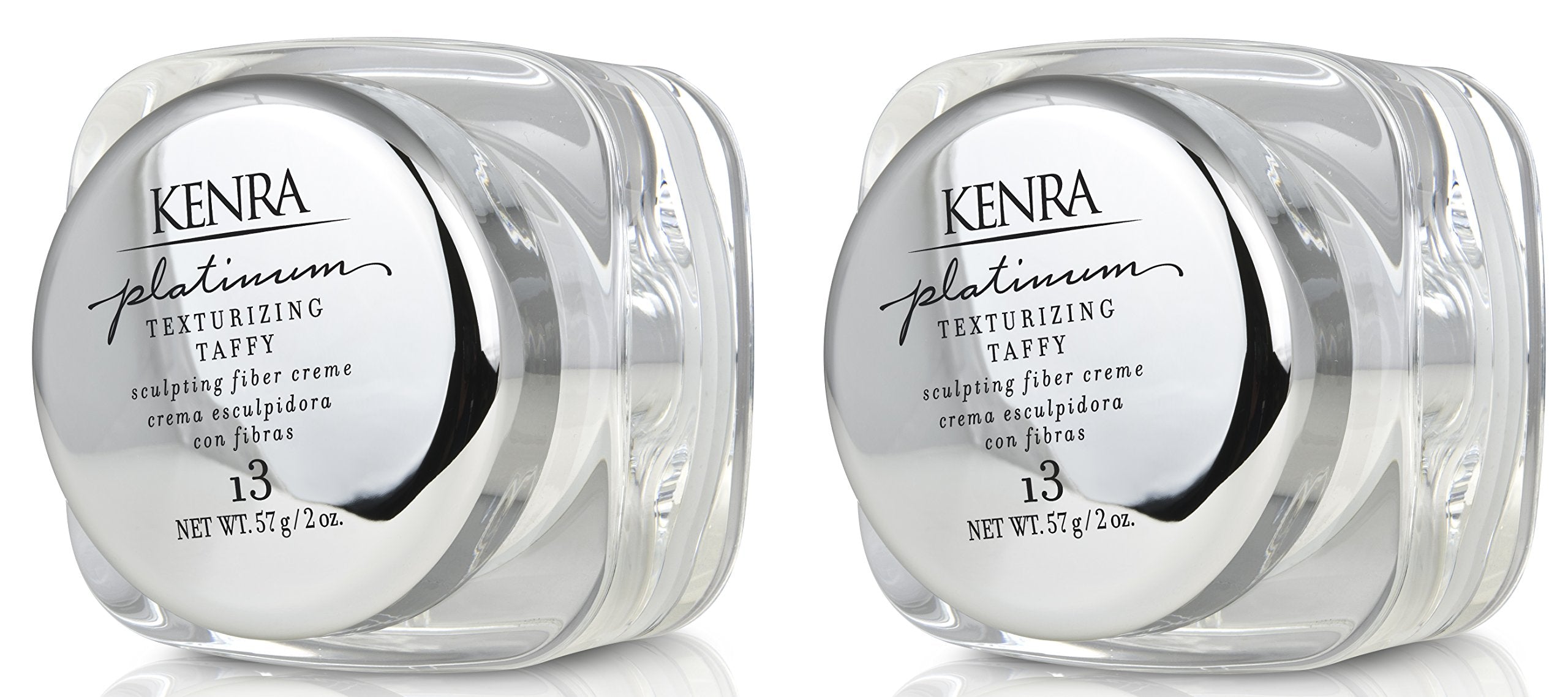 Kenra Platinum Texturizing Taffy 13 two-pack jars for flexible styling and texture.