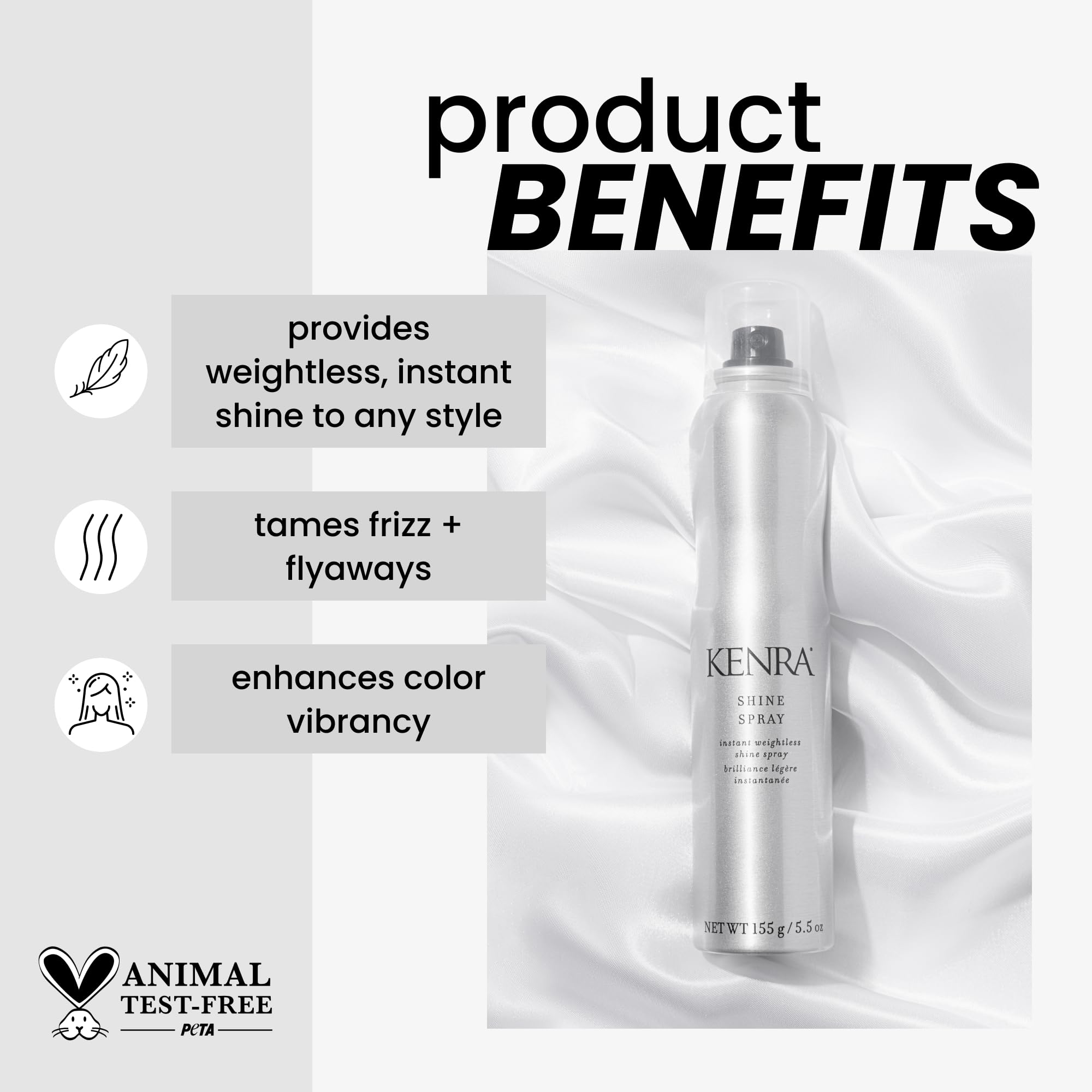 Kenra Shine Spray demonstrates thermal defense up to 428F during styling