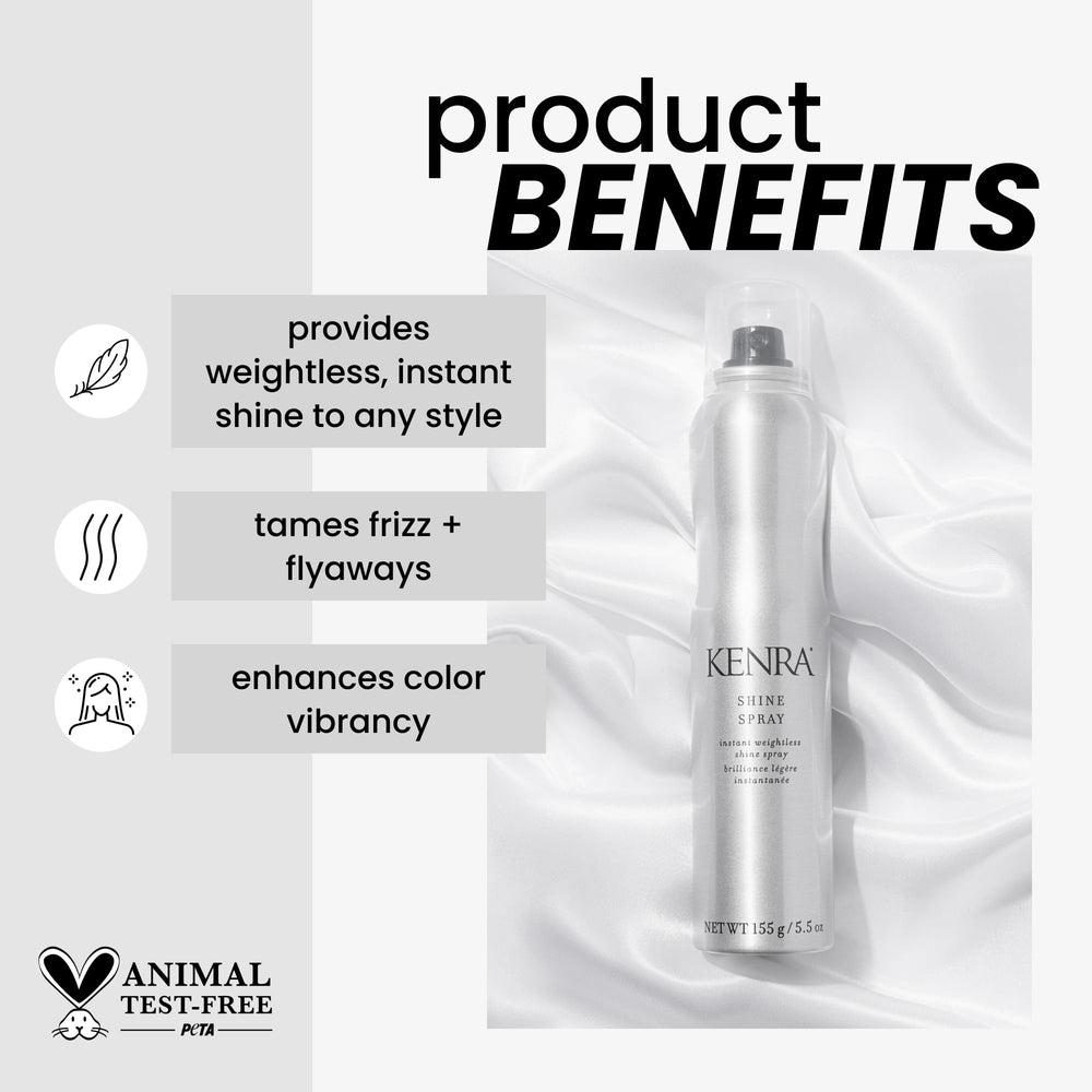 Kenra Shine Spray demonstrates thermal defense up to 428F during styling