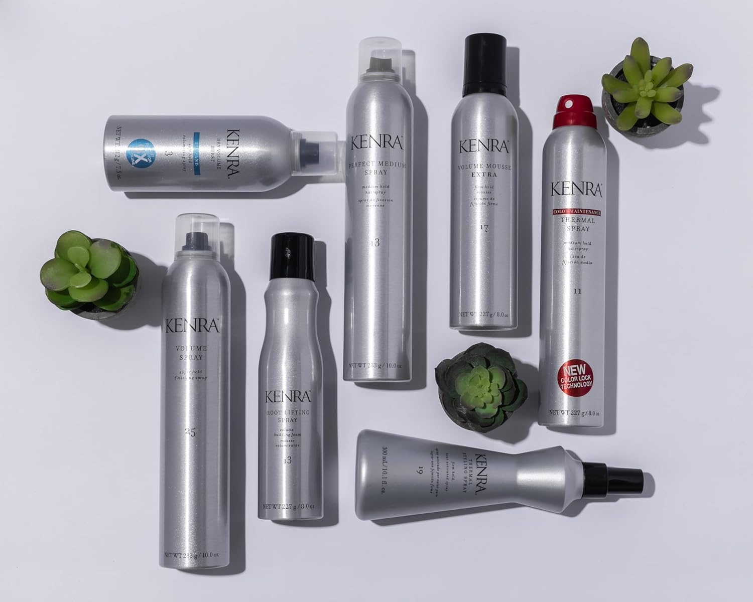 Kenra Thermal Styling Spray alcohol-free formula prevents drying during styling.