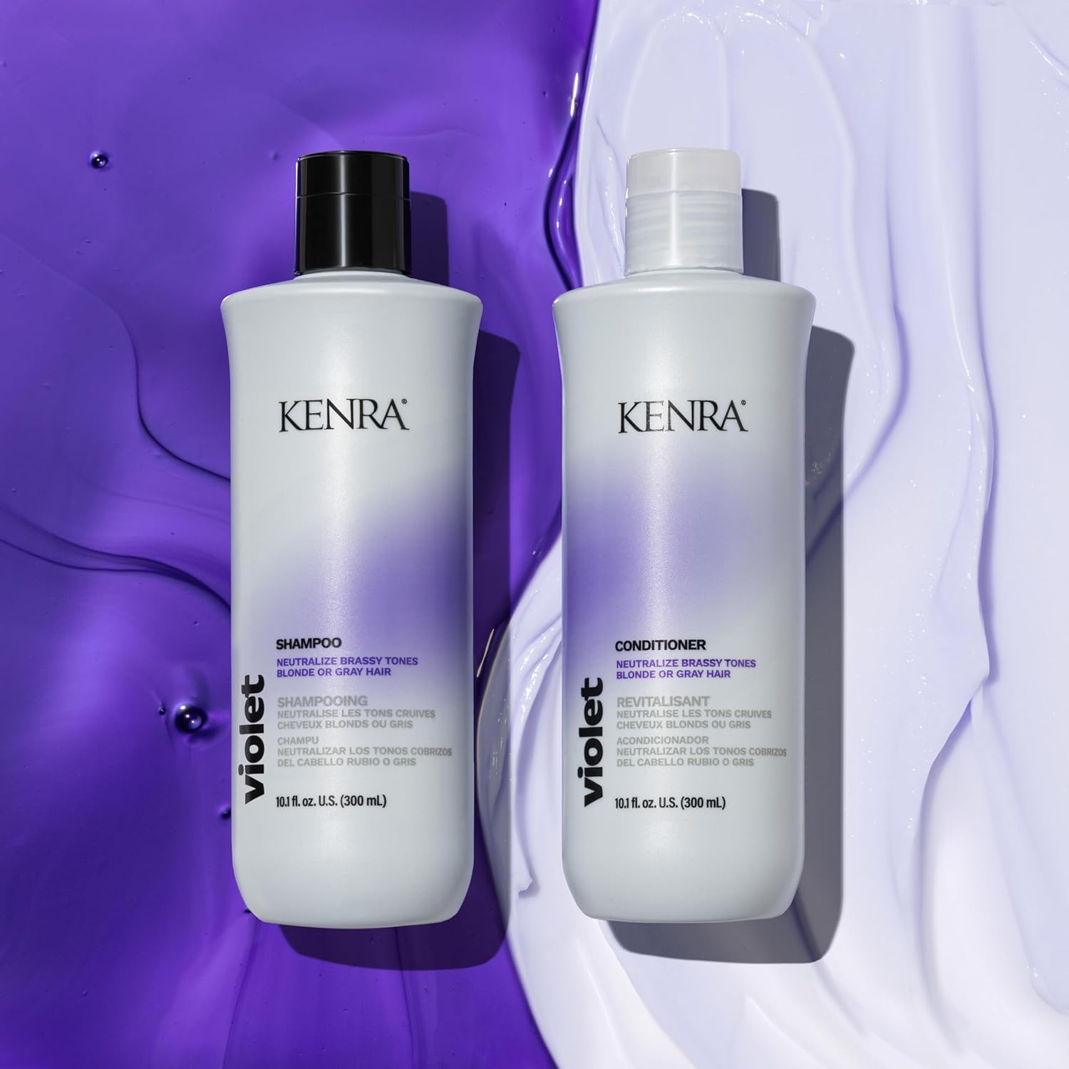 Kenra Violet set packaging box displays color safe care duo