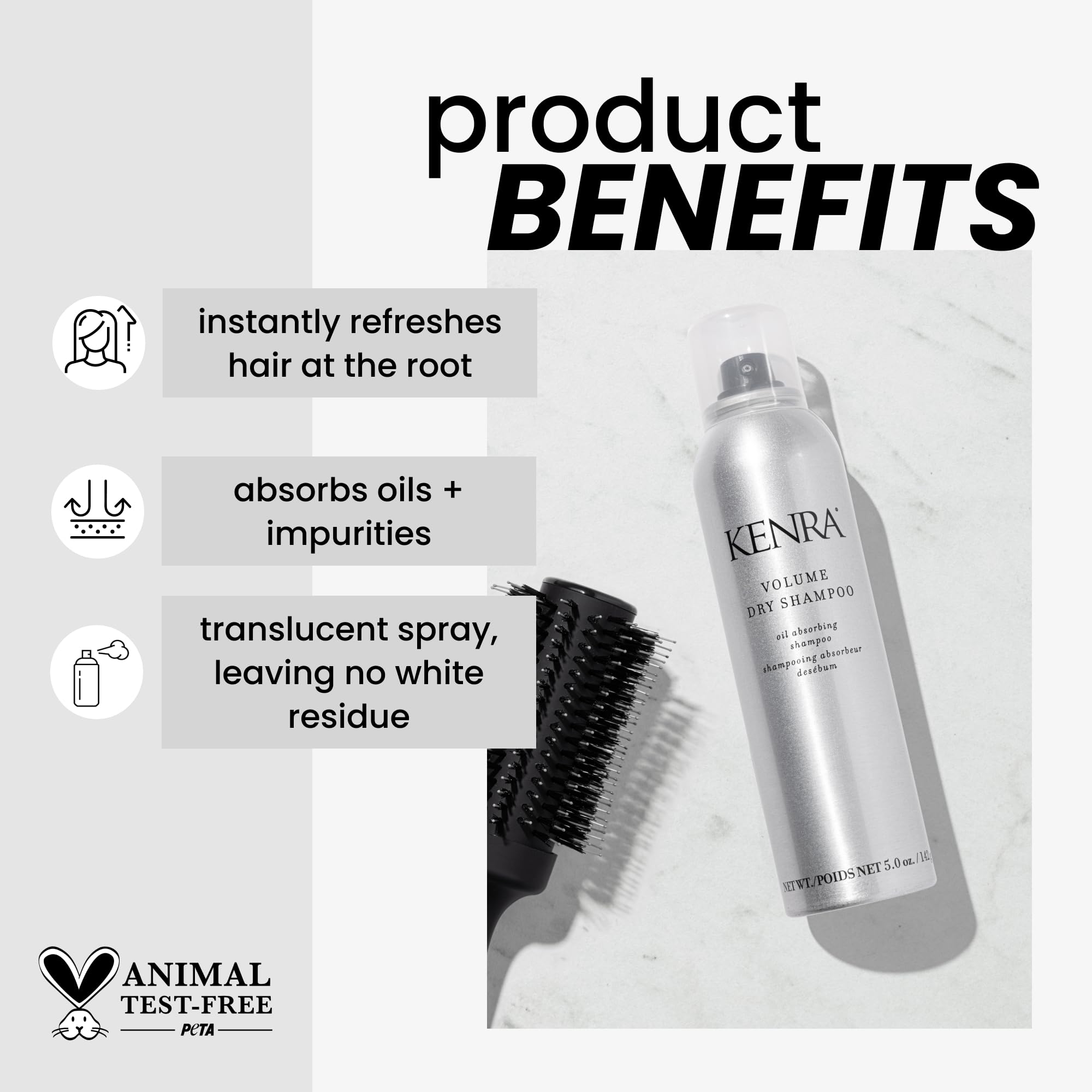 Kenra Volume Dry Shampoo translucent spray with no white residue