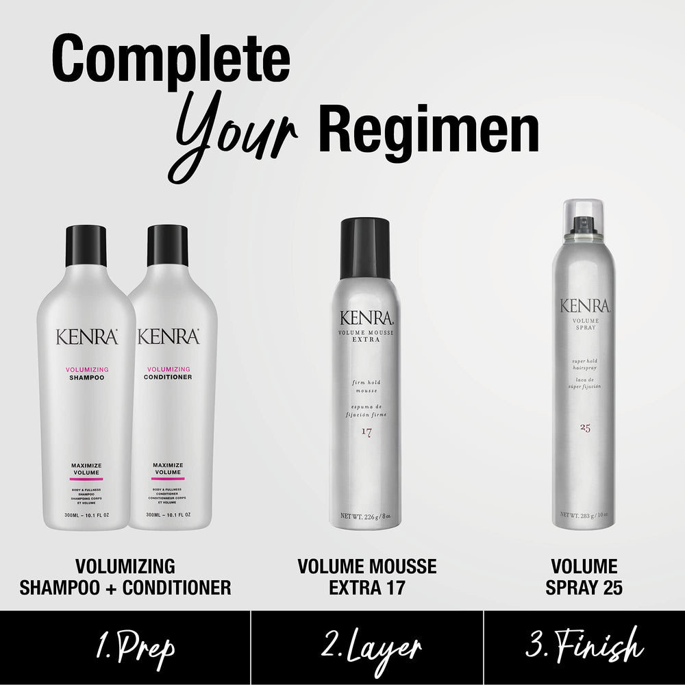 Kenra Volume Spray flake-free closeup suggests residue-free long-lasting hold.