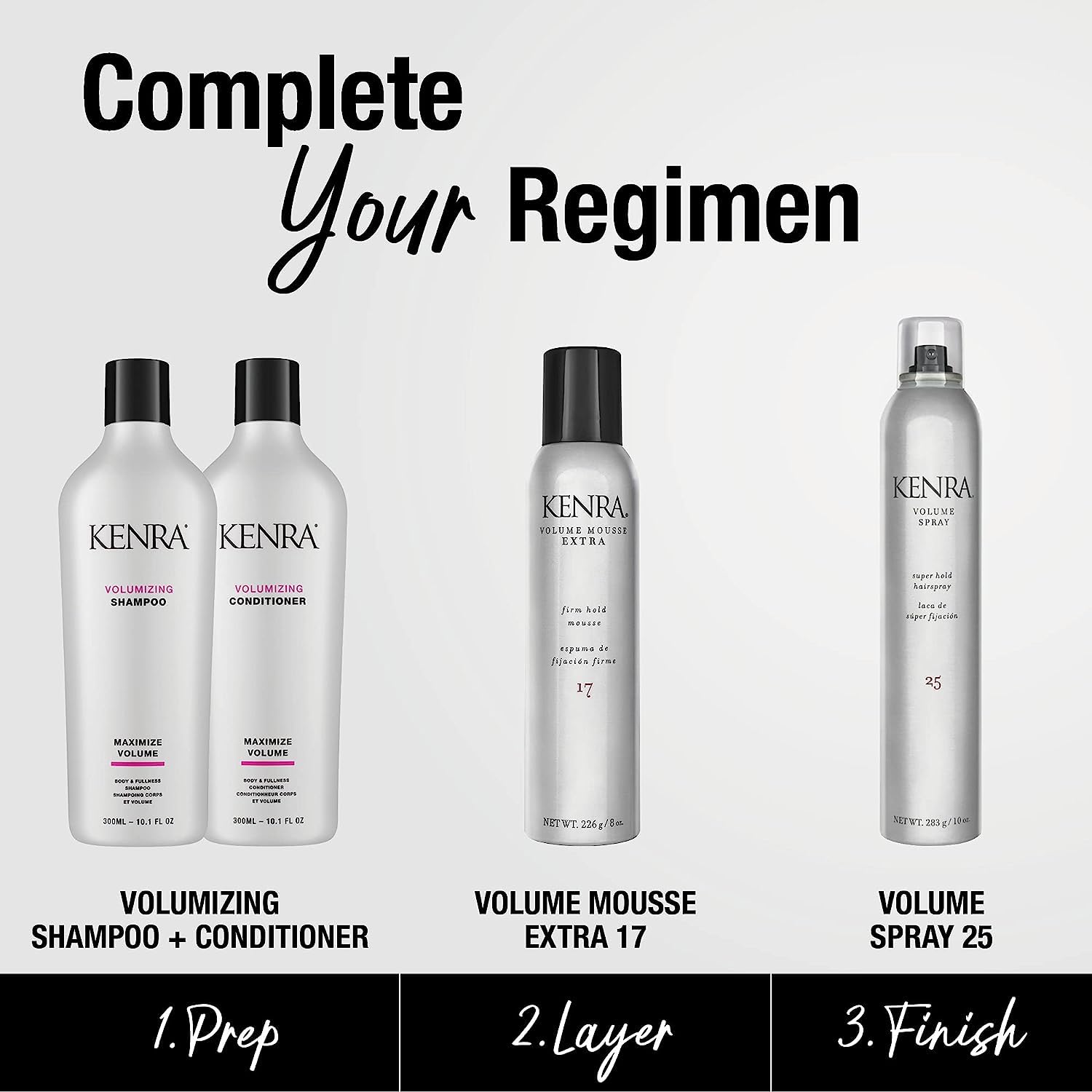 Kenra Volume Spray 25 packaging-travel highlights compact bottle for on-the-go touch-ups.