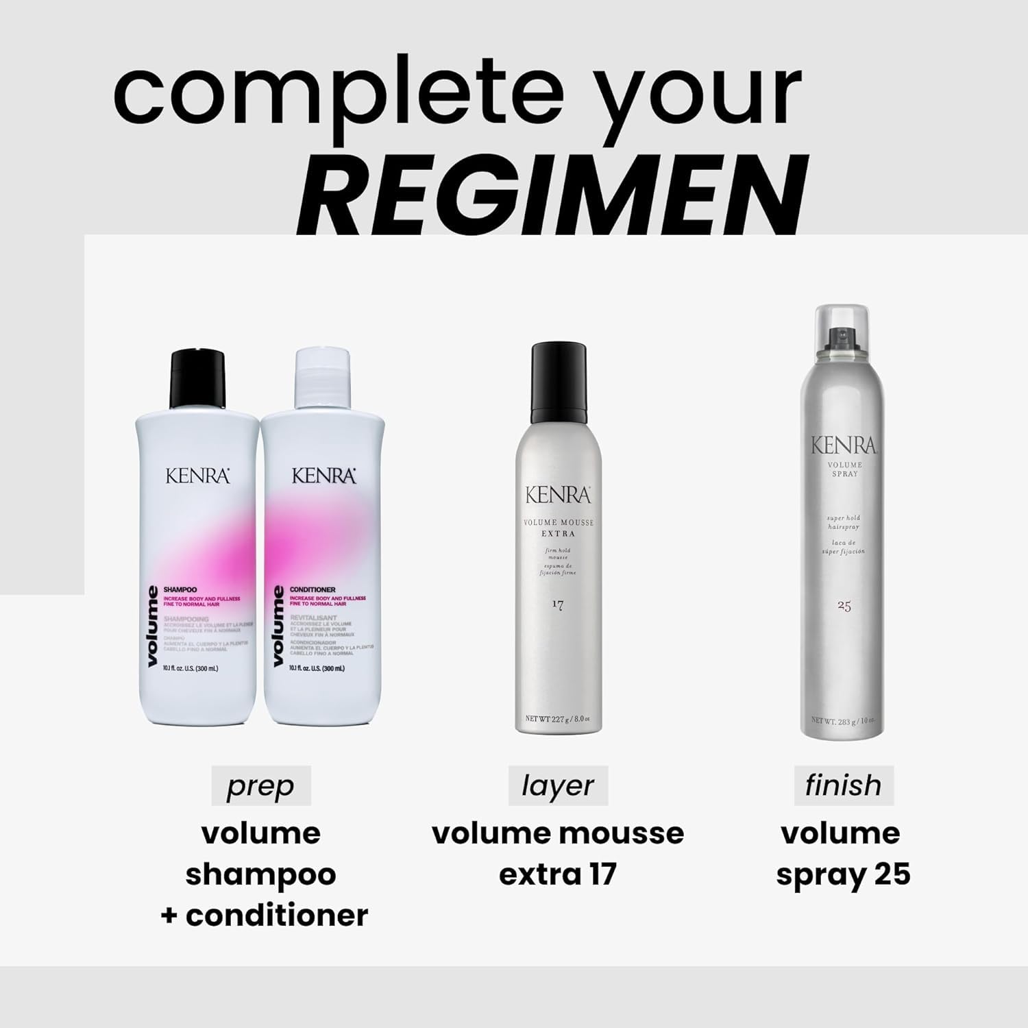 Kenra Volume Spray flake-free formula prevents visible residue.