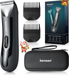 Kensen body hair trimmer with ceramic blades for precise, irritation-free grooming.