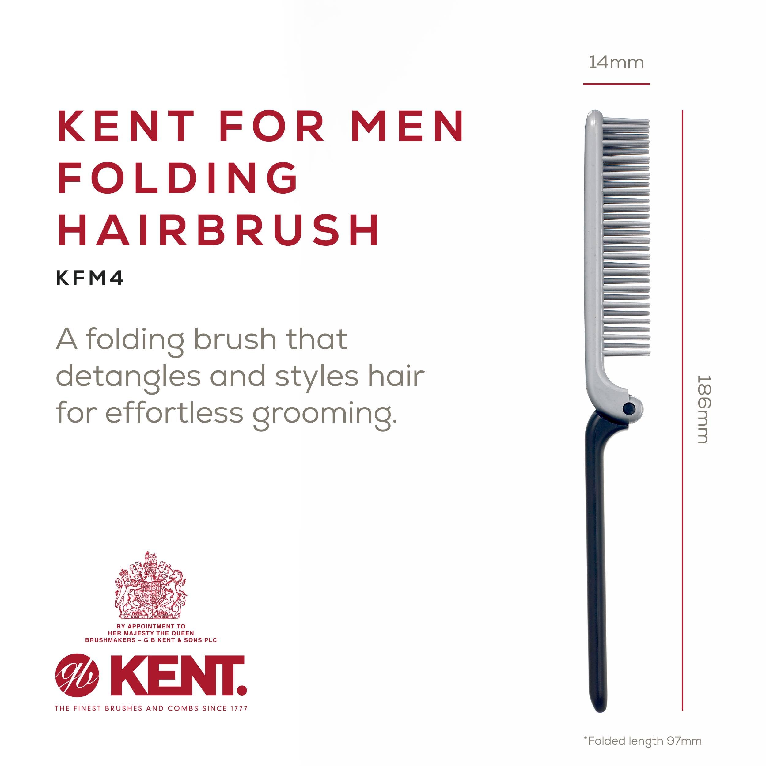 Kent KFM4 anti-static bristles glide through hair for frizz control.