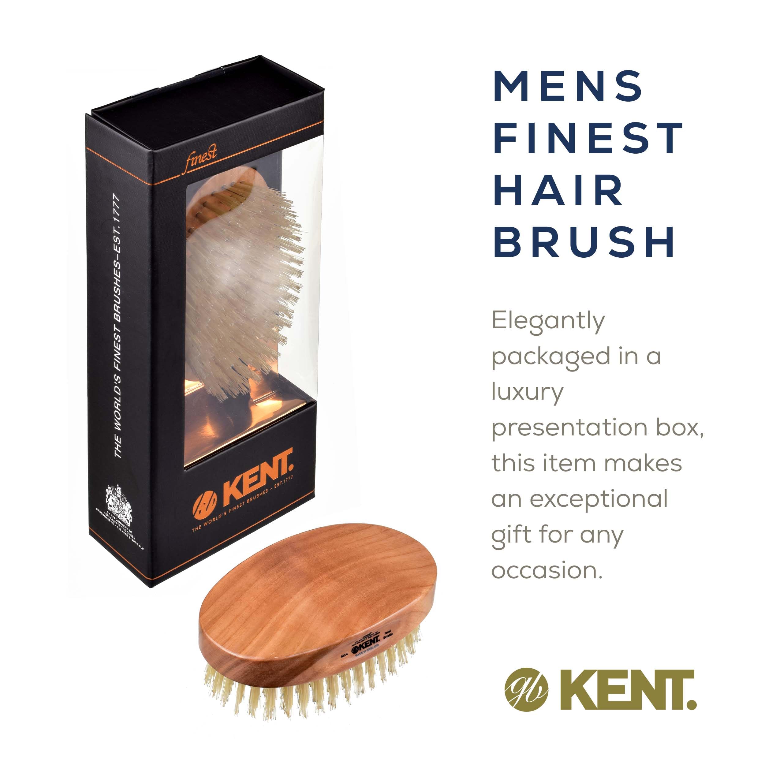 Kent MC4 travel size brush ideal for on-the-go beard care and quick styling.