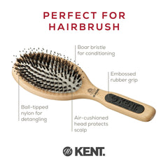 Kent PF01 travel-size 7-inch detangler ideal for on-the-go styling and touch-ups.
