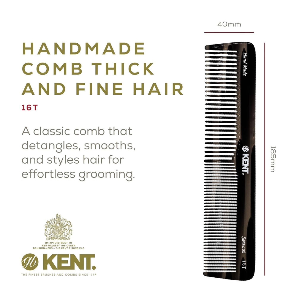 Kent polished teeth deliver a gentle glide for scalp-friendly detangling.