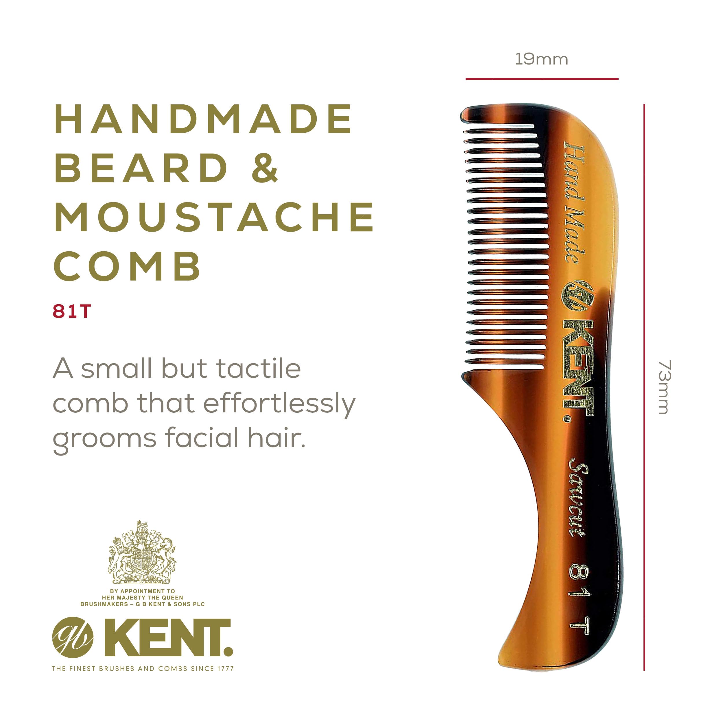 Kent Set handmade cellulose acetate—smooth glide with reduced static.