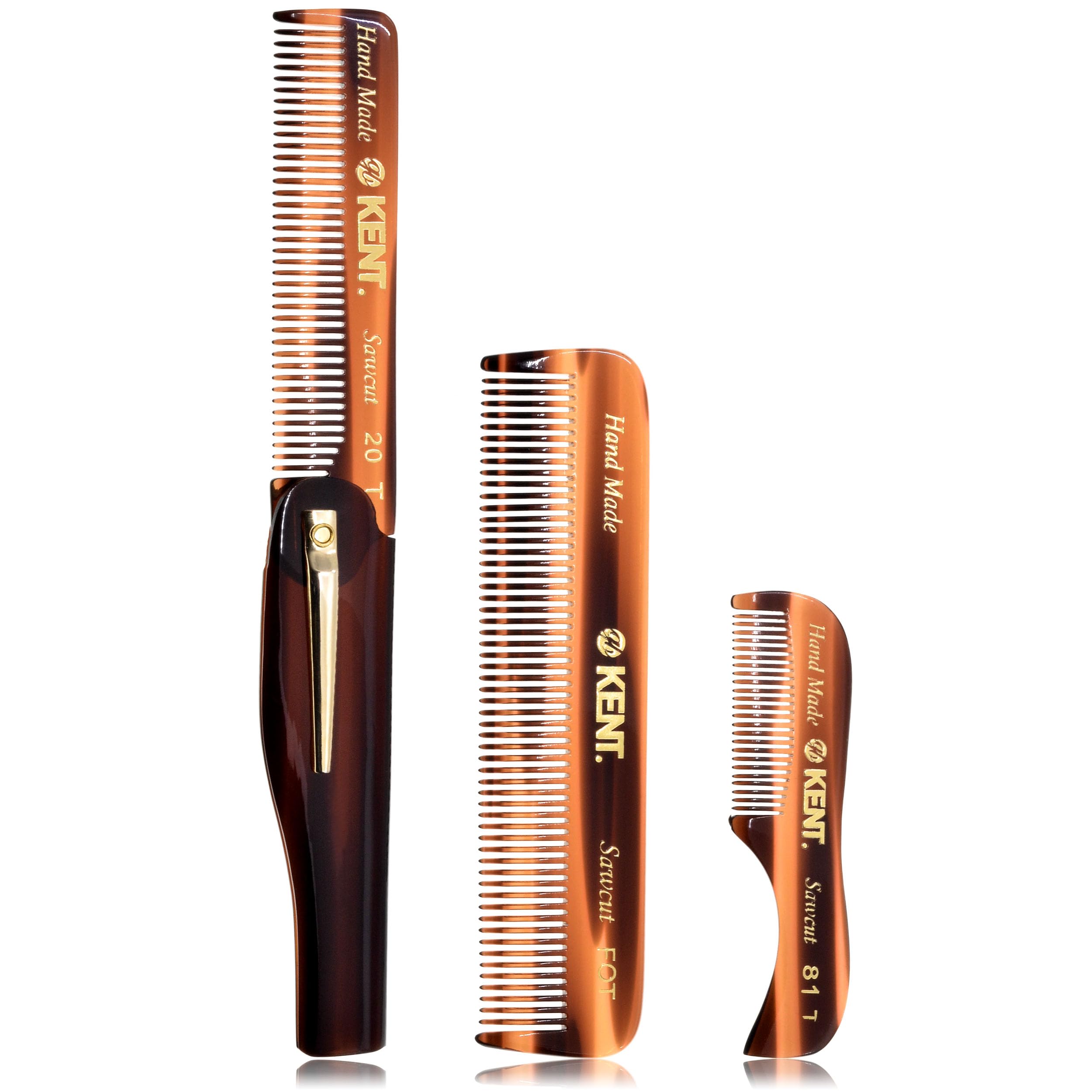Kent Set 20T pocket open—compact grooming for travel-ready styling.