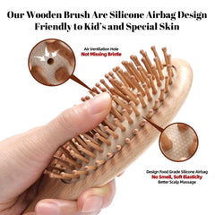 KEPCSIN beech wood detangler brush delivers static-free grooming.