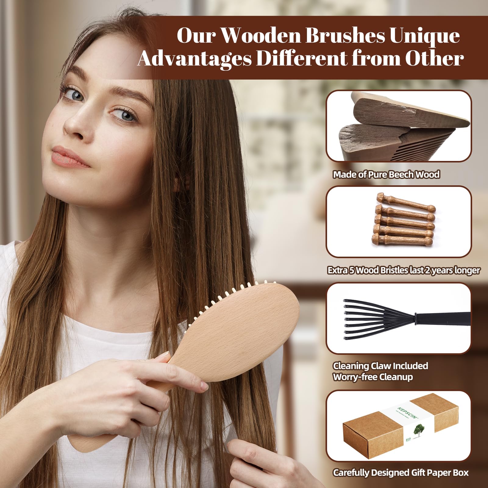KEPCSIN silicone-airbag brush offers a gentle massage with reduced snagging.