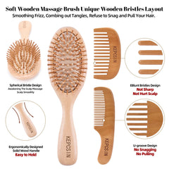 KEPCSIN small wood comb travel size fits purses for quick refresh on the go.