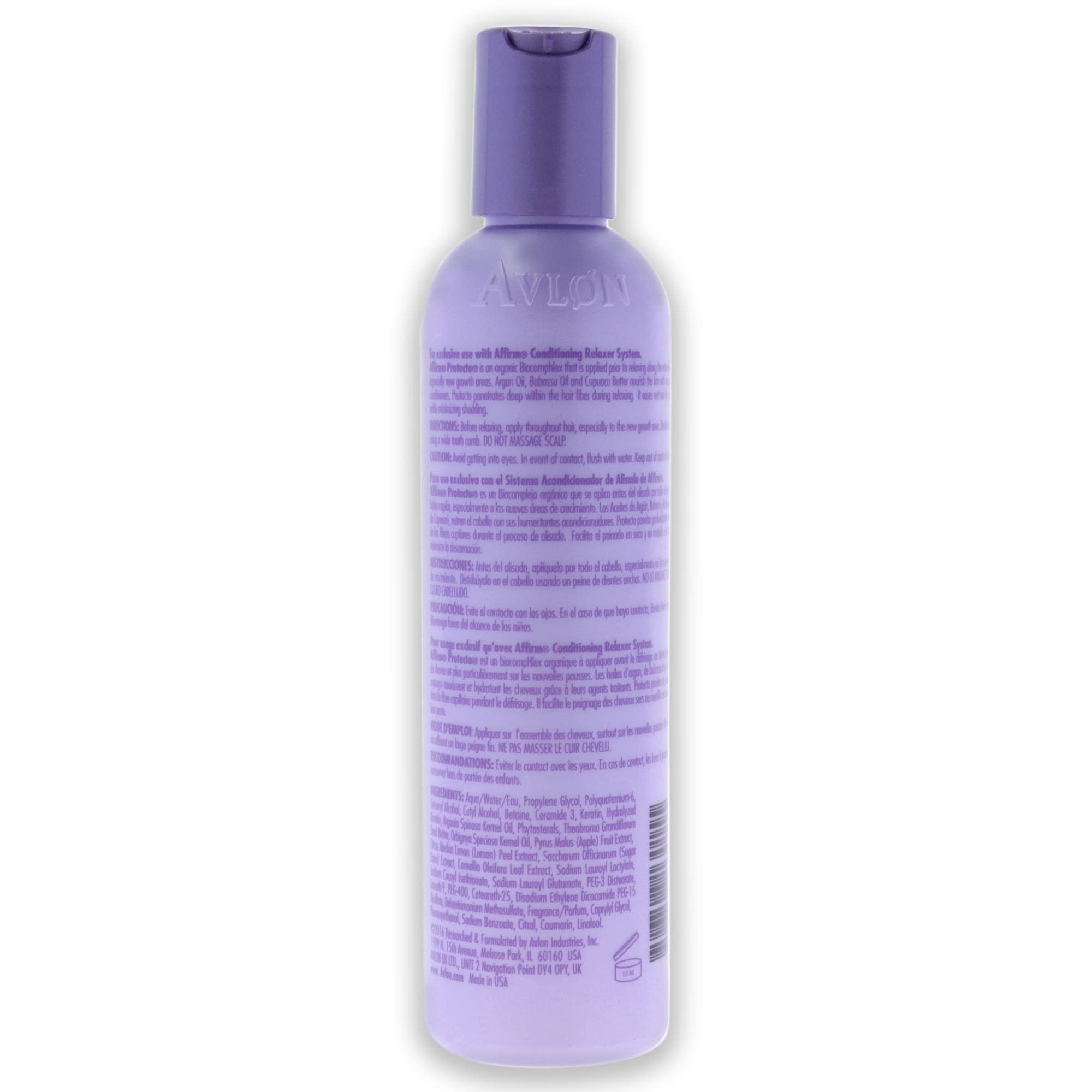 KeraCare Avlon Affirm Protecto close-up showing smoothing and realigning damaged hair.