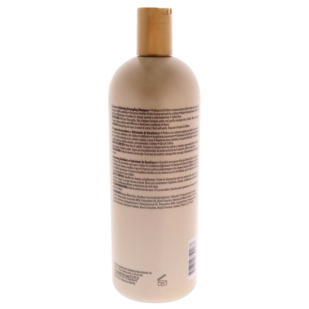 KeraCare Avlon Hydrating Detangling Shampoo package close-up highlighting pre-conditioning prep