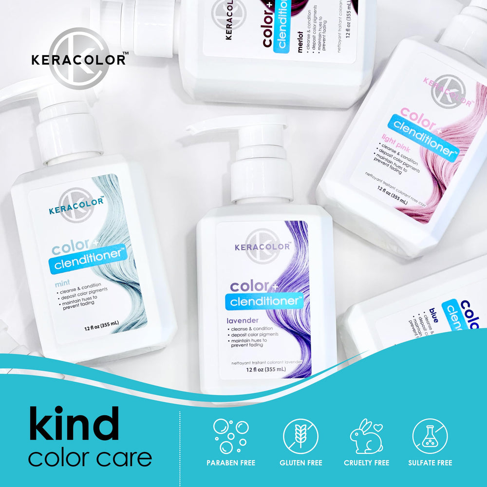 Sulfate- and paraben-free Keracolor Clenditioner formula for gentle cleansing