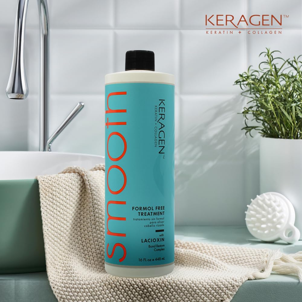 KERAGEN at-home keratin application step captured for easy DIY