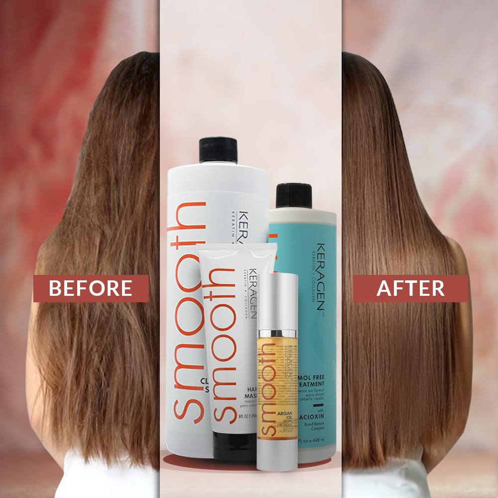 Keragen Home Blowout Kit instruction card guides at-home steps for sleek results.