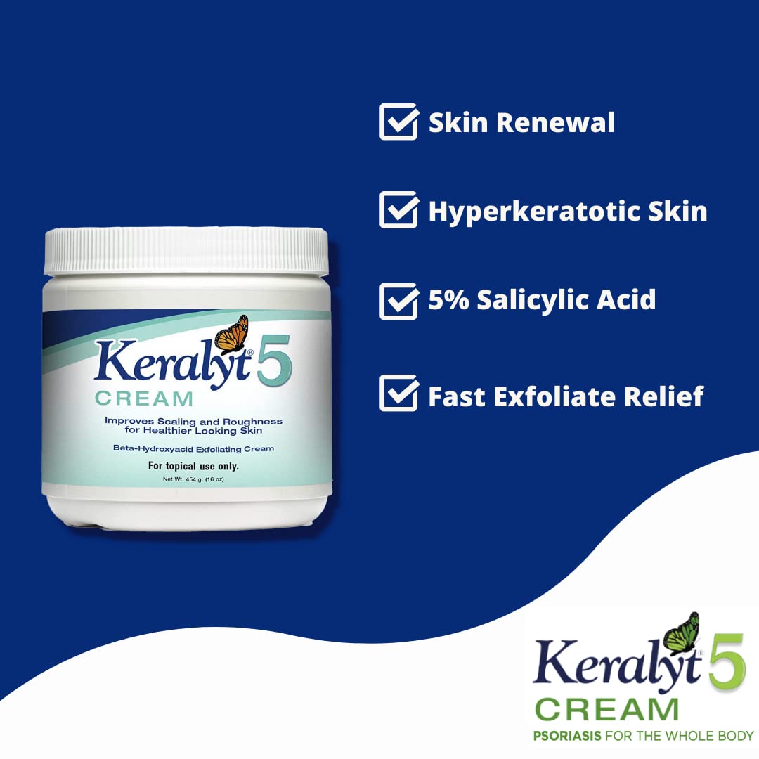 Applying Keralyt 5% cream to arm for rough skin