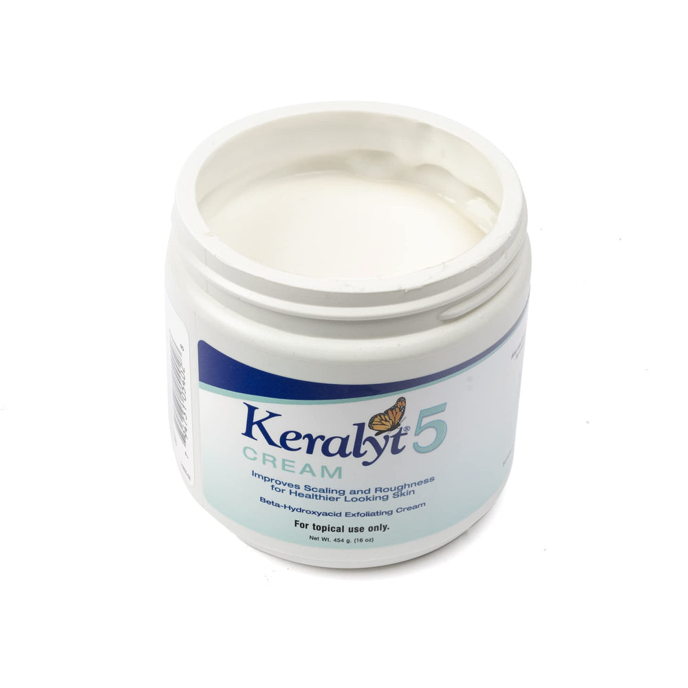 Keralyt 5% cream swatch showing creamy texture