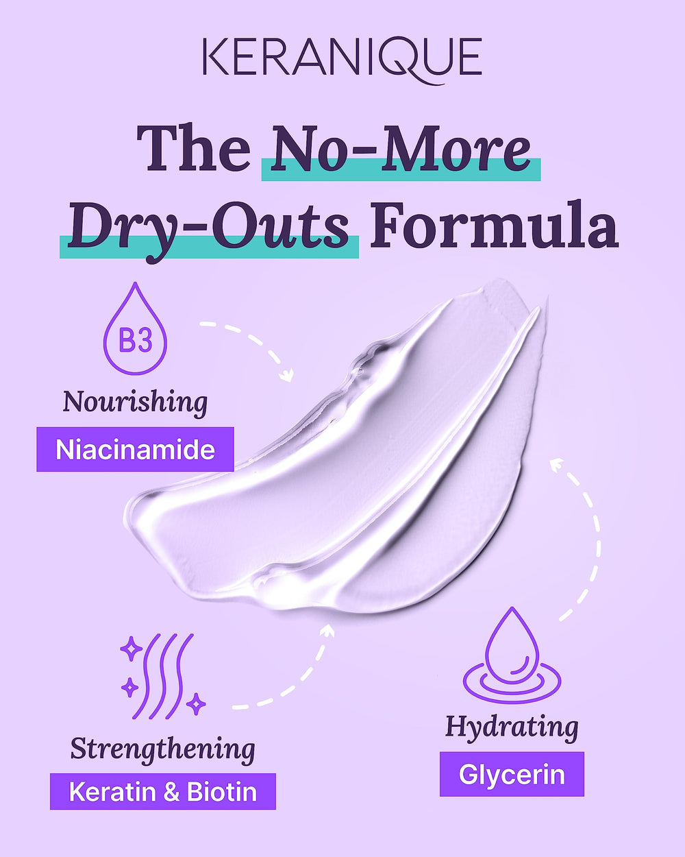 Keranique Deep Hydration Shampoo hair-gloss after-use suggests improved shine and manageability.