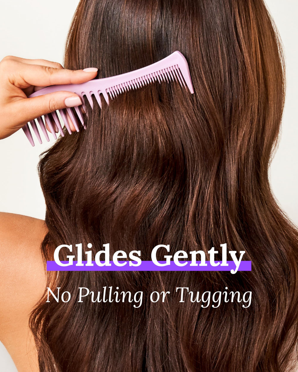 Keranique detangling comb all-hair-types suited for thin, thick, curly, and straight hair.
