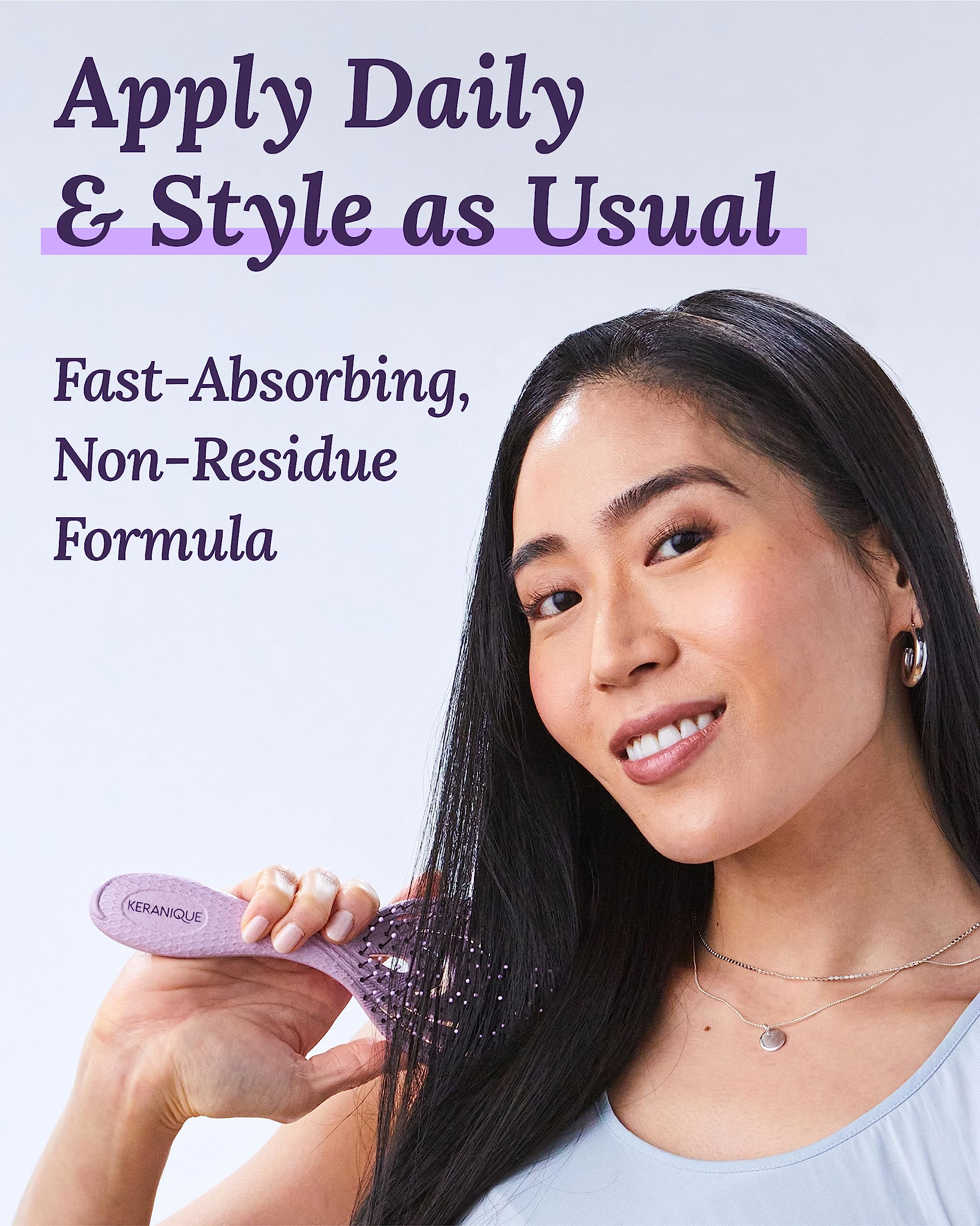 Keranique Follicle Booster keratin amino complex label highlights nourishing protein boost for strengthened follicles.