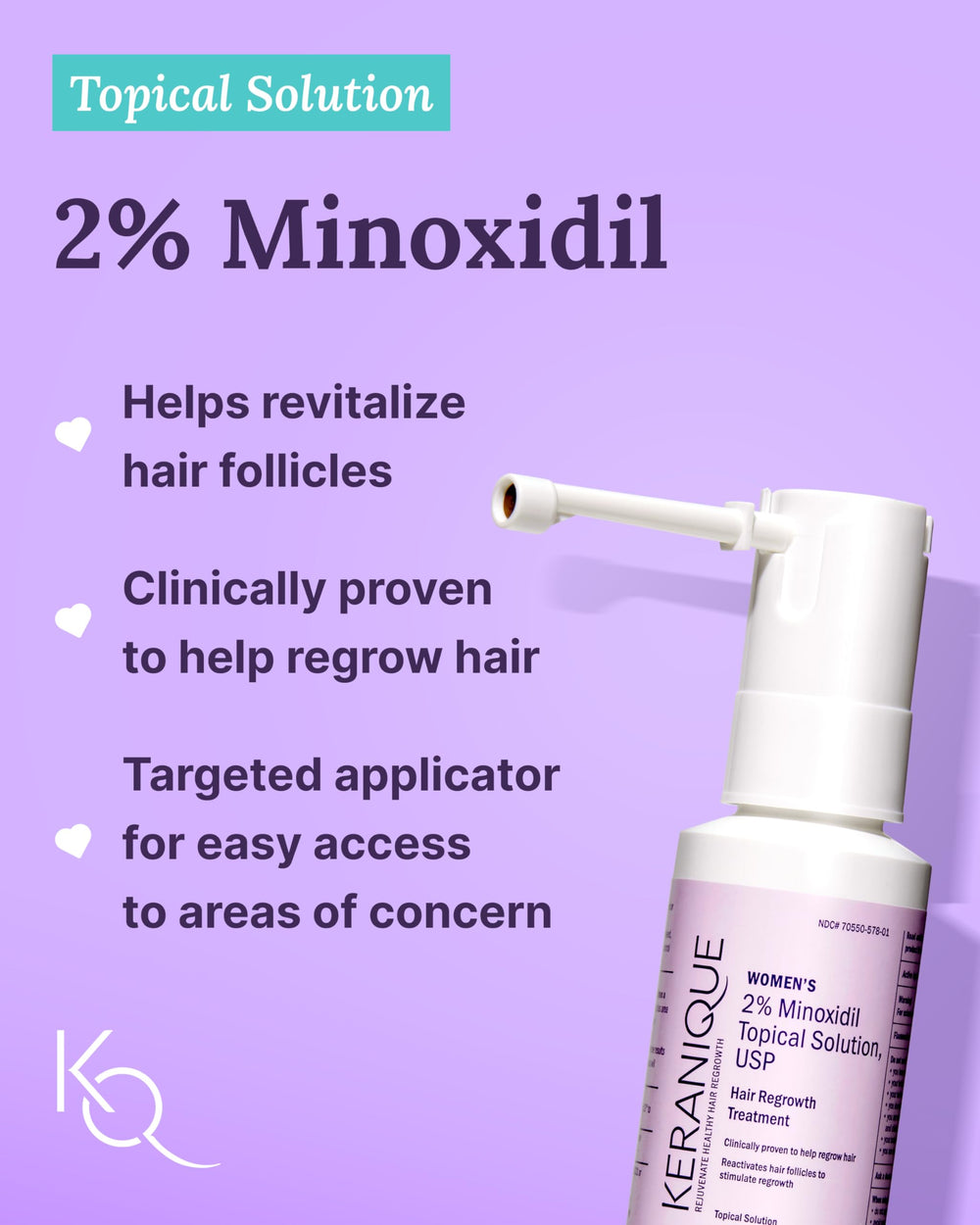 Keranique hair-loss treatment kit closeup presents a complete thinning solution.