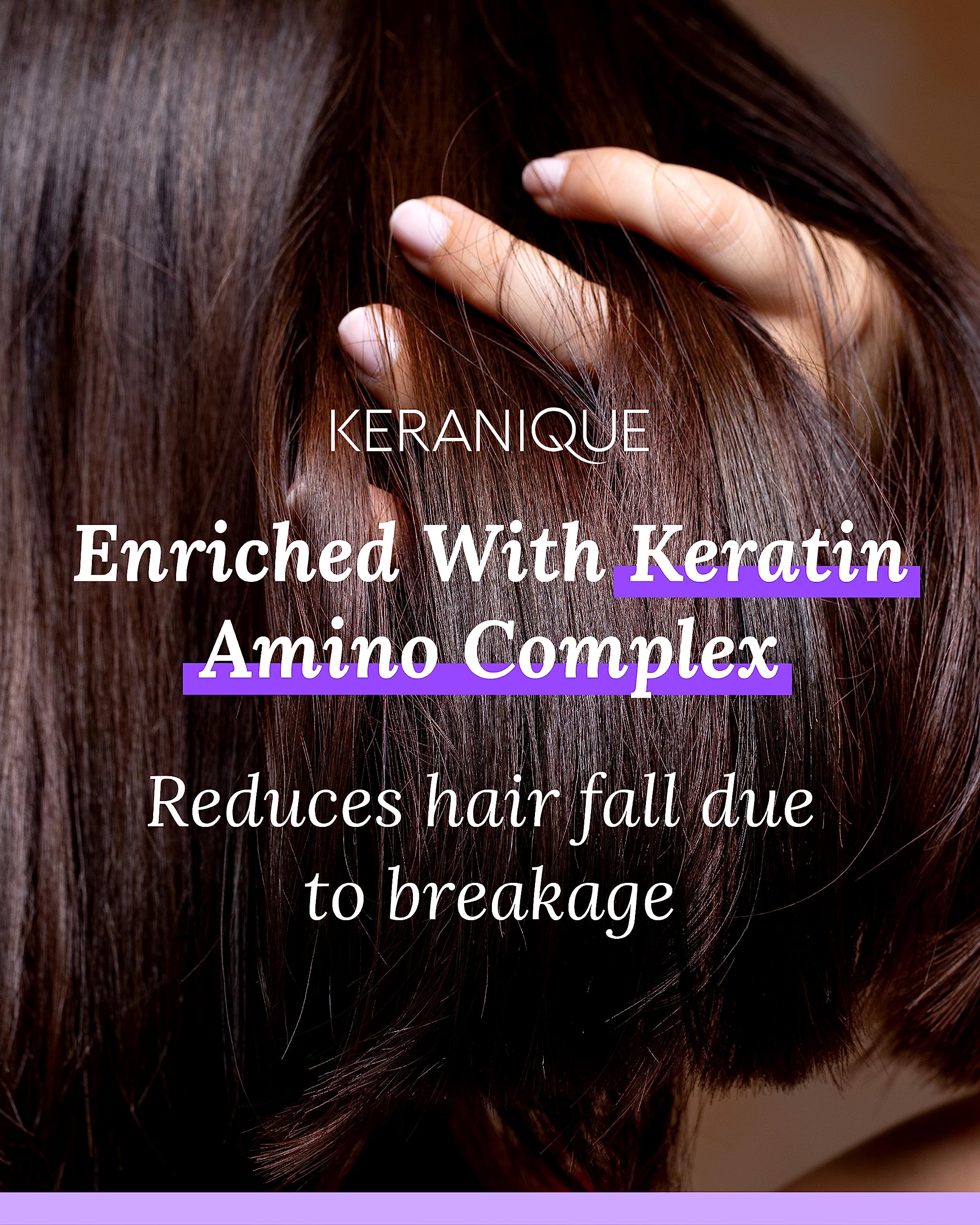 Keranique Hair Mask features ceramides repairing cuticle for smoother hair