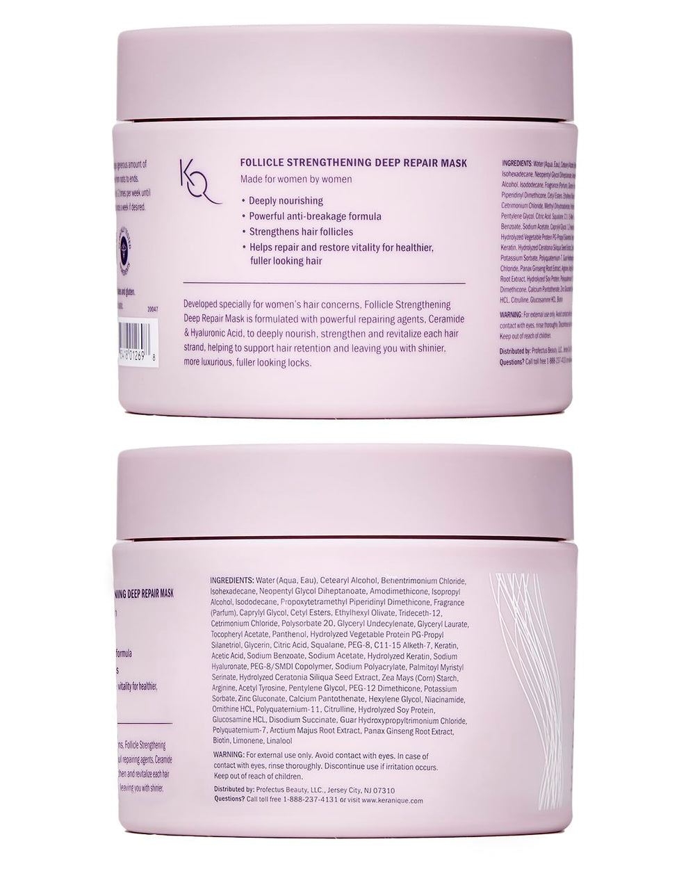 Keranique Hair Mask travel jar provides on-the-go hydration.