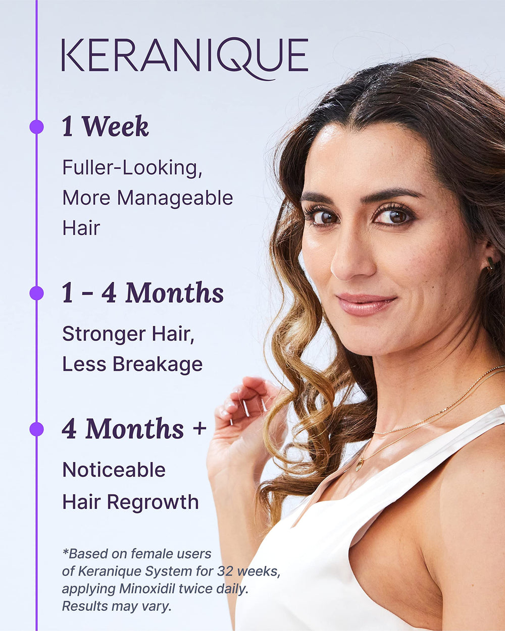 Keranique hair regrowth treatment apply area focusing on thinning spots