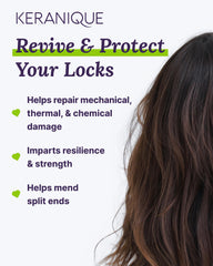 Keranique keratin amino complex ingredient shot; strengthens strands for fuller-looking hair.