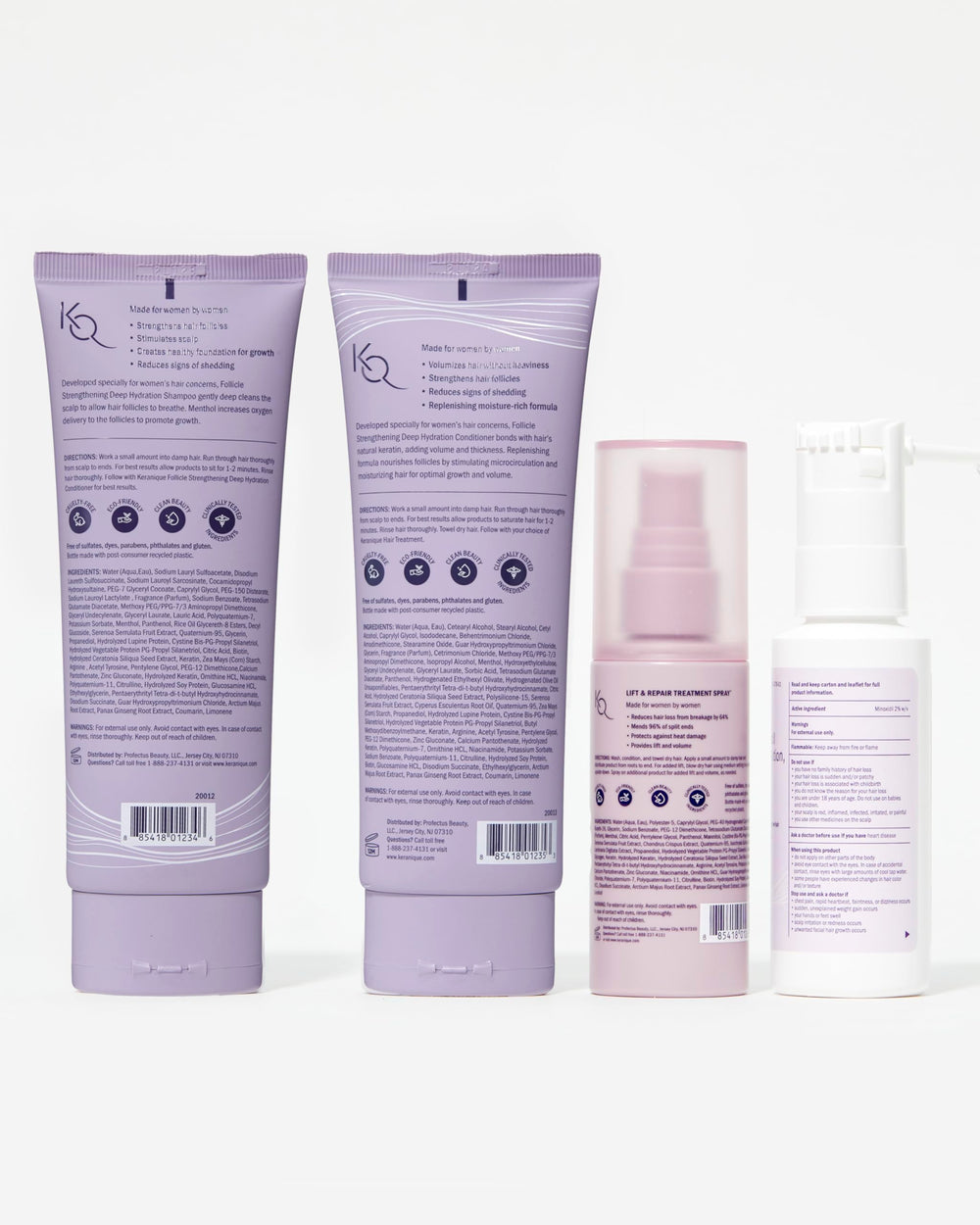 Keranique regrowth system setup shot outlines daily care steps.