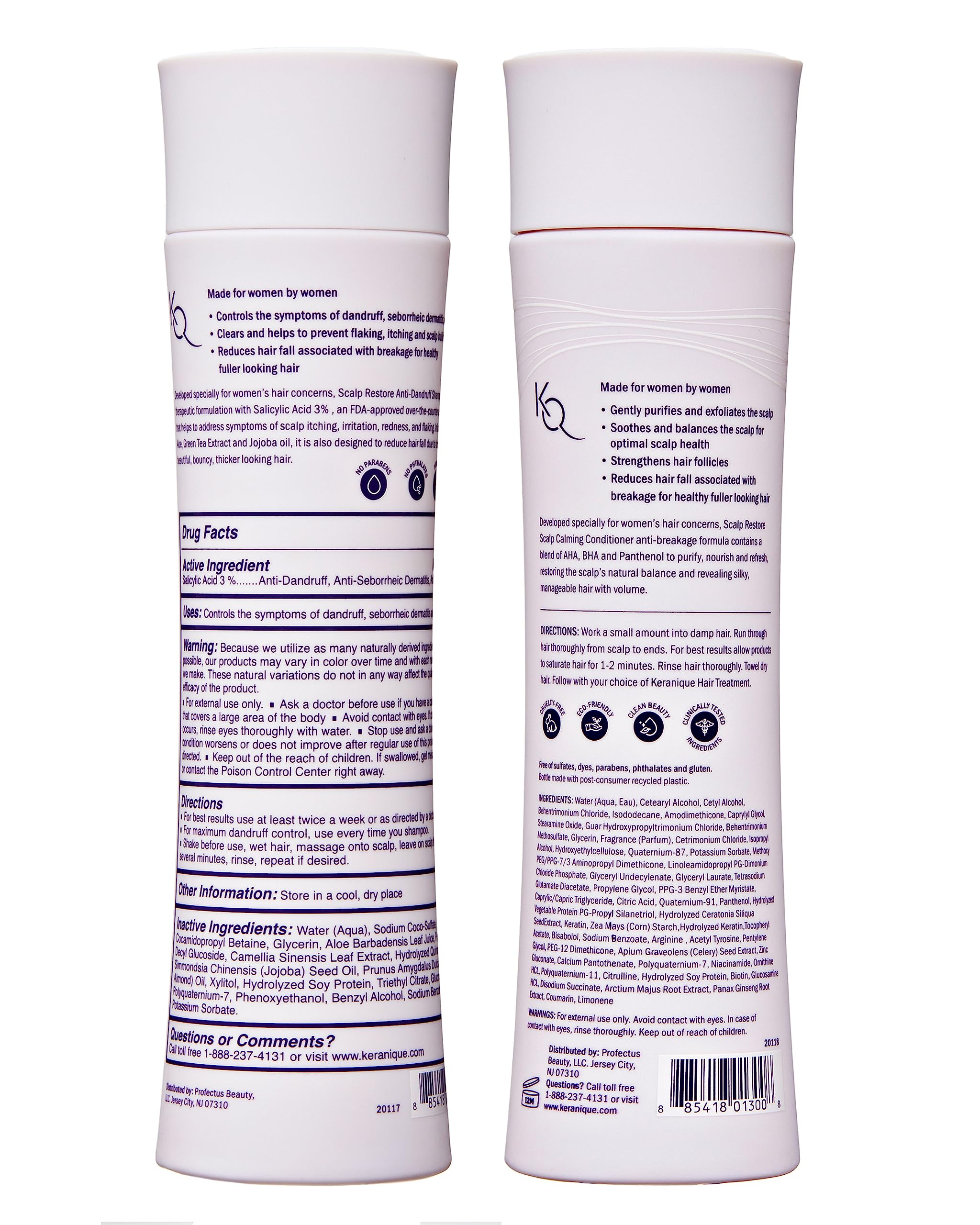 Keranique scalp care routine shot suggesting stronger-looking hair and improved comfort.
