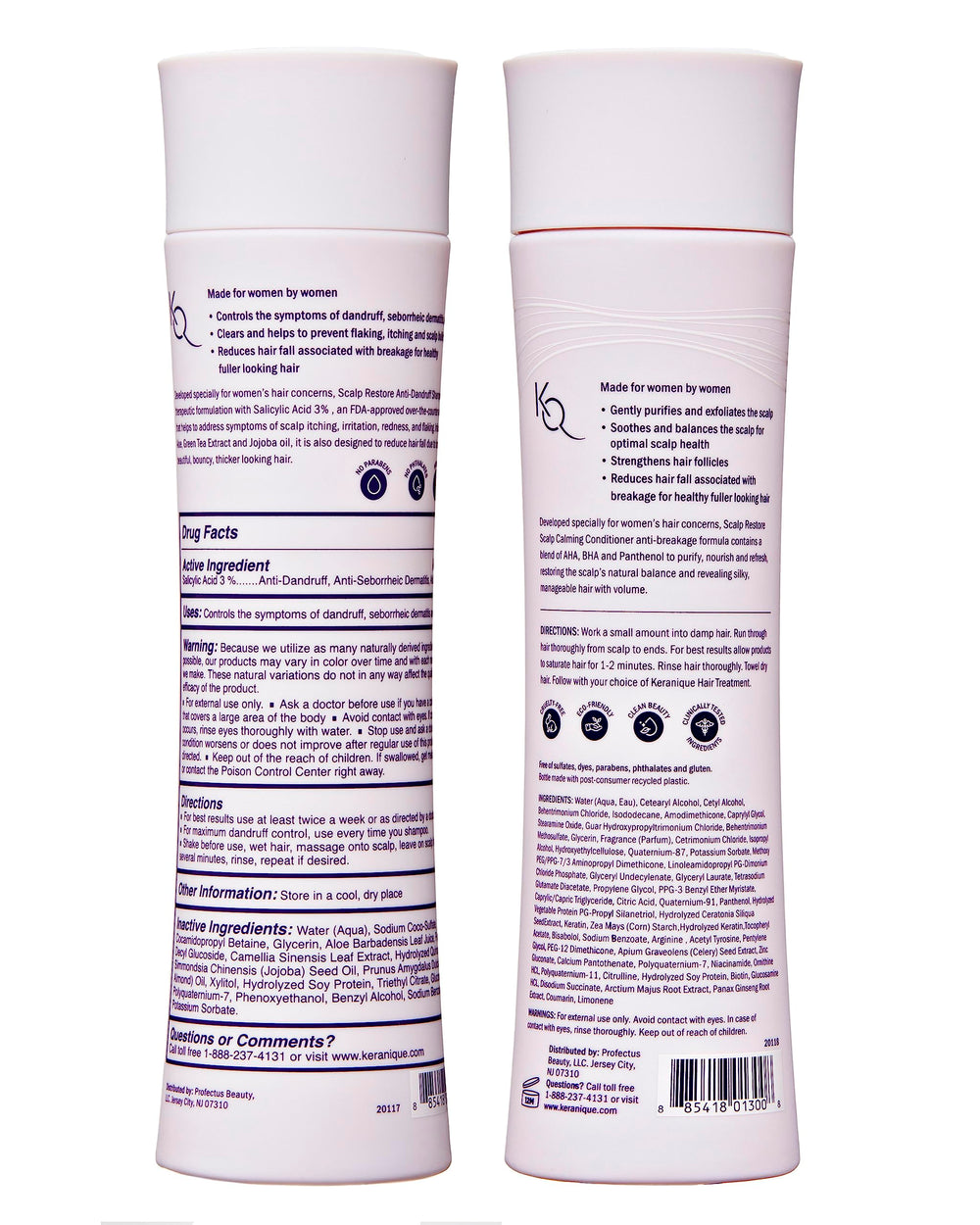 Keranique scalp care routine shot suggesting stronger-looking hair and improved comfort.