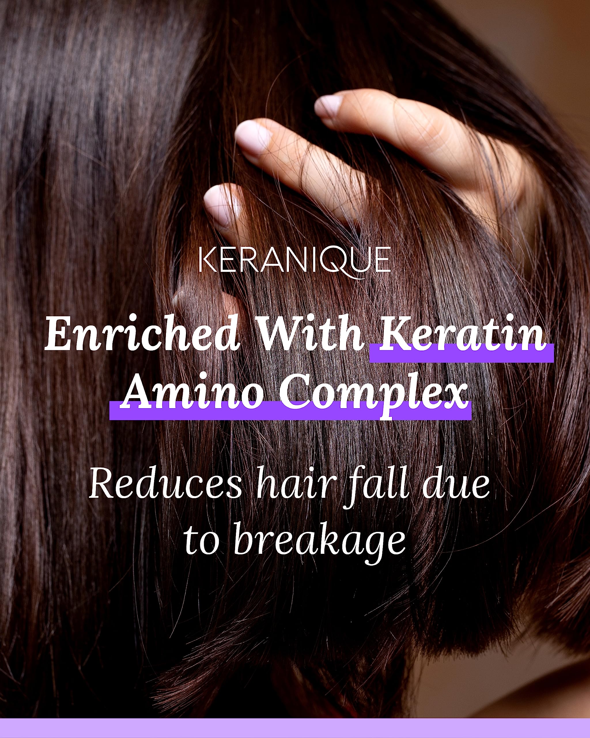 Keranique texturizing spray in hand for styling texture