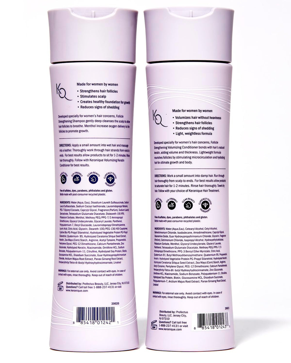 Keranique vanity with bottles ready for fuller, healthier-looking hair.