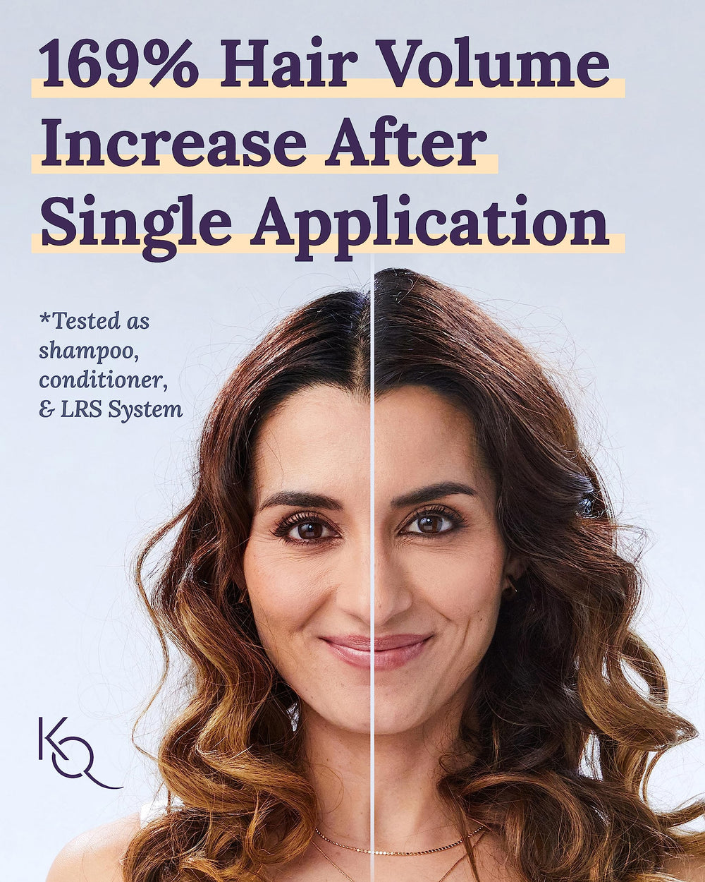 Keranique volumizing keratin conditioner cream-gel formula close-up showing gentle detangling.
