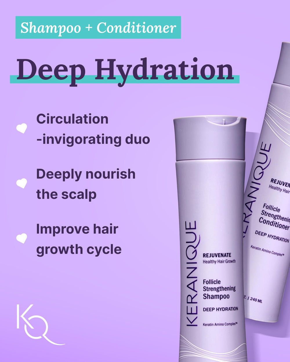 Keranique volumizing spray bottle application demonstrates lift and thickness without weighing down.