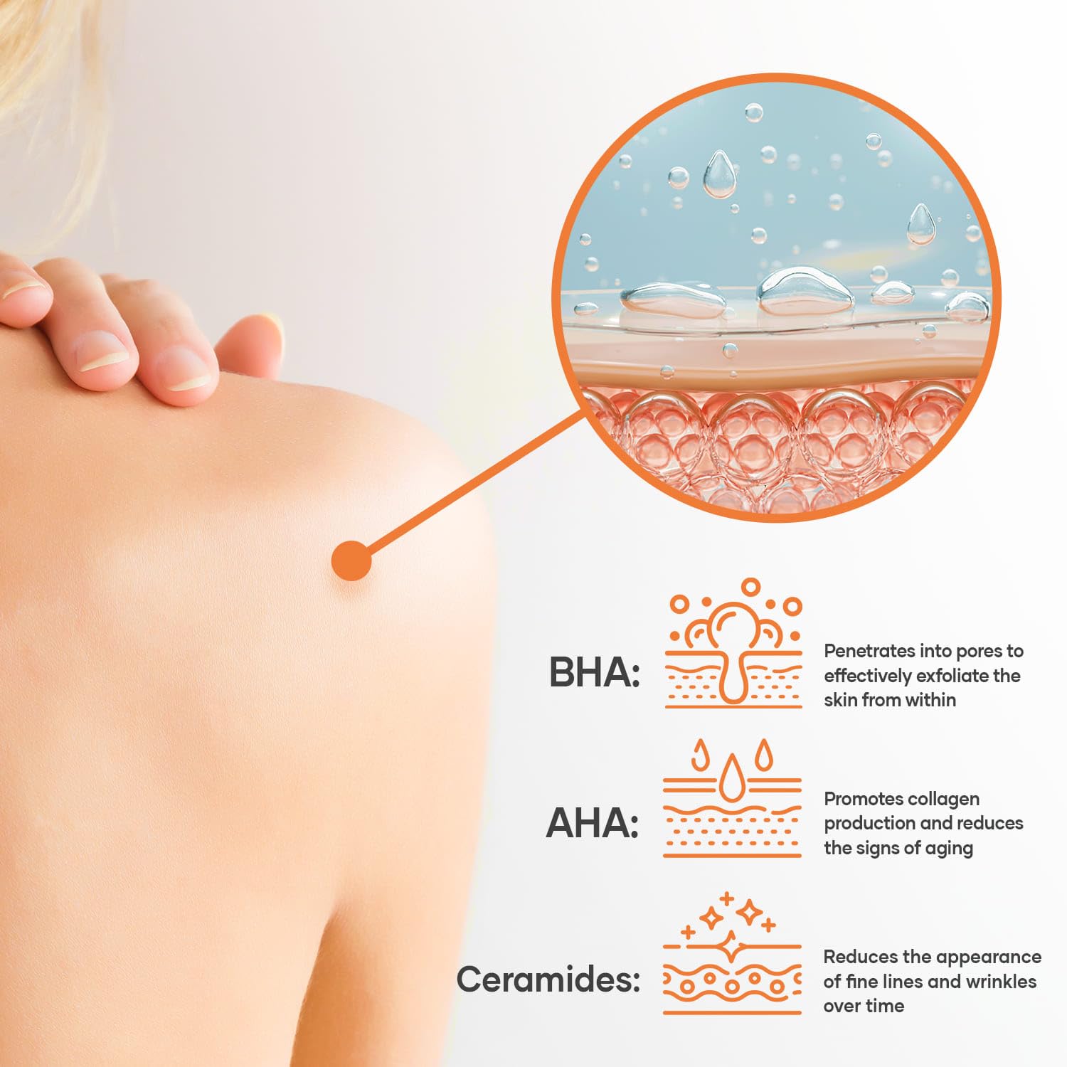 KERAPIL Exfoliating Body Wash green tea extract image signals refreshing cleanse.