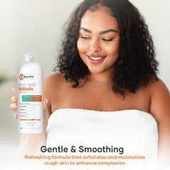 KERAPIL Exfoliating Body Wash salicylic-acid-active image emphasizes pore cleansing.