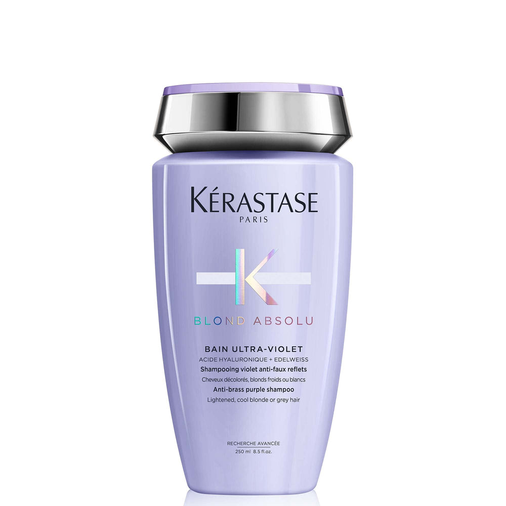 KÉRASTASE Blond Absolu Ultra-Violet bottle front boosts cool tones.