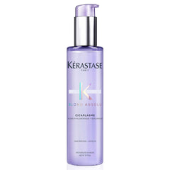 KÉRASTASE Blond Absolu Cicaplasme bottle shows heat protection up to 450°F for color-treated hair
