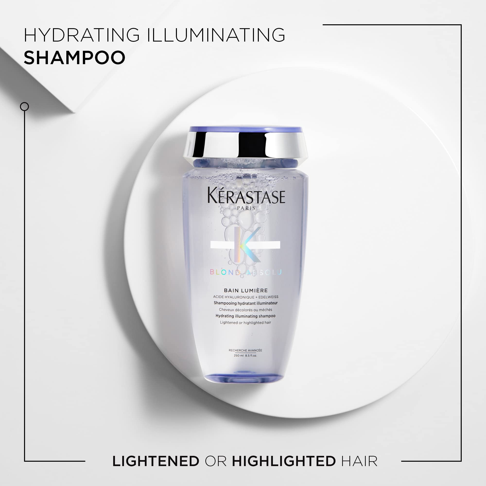 KÉRASTASE Blond Absolu shampoo lather demonstrates cleansing and shine-boosting action for blondes.