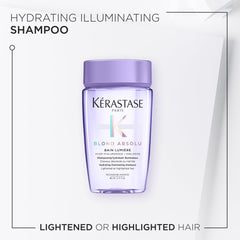 KÉRASTASE Blond Absolu Lumière pump closeup highlights easy application for evenly distributed nourishment