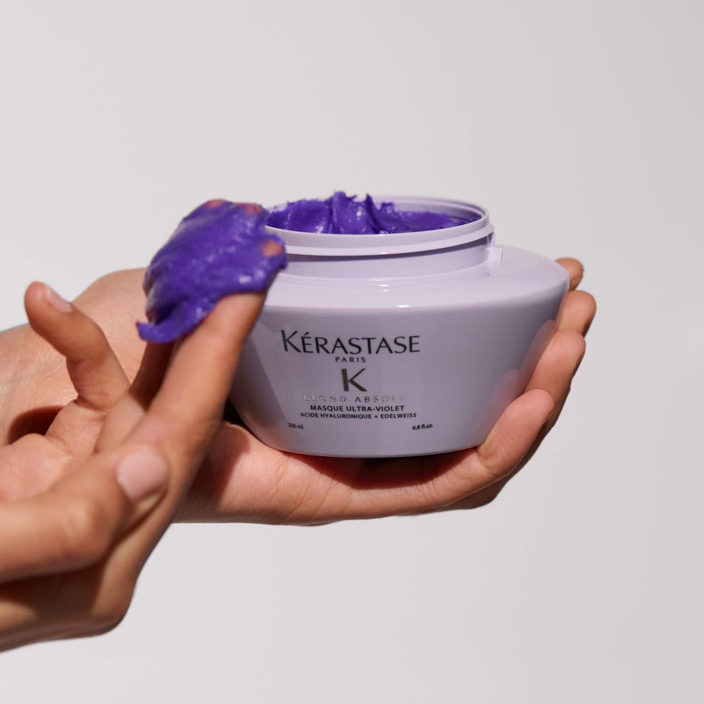 Kerastase Blond Absolu neutralization visual suggests long-lasting cool-toned blonde benefits.