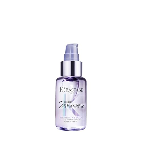 Kerastase Blond Absolu serum applied on wet hair demonstrates instant hydration.