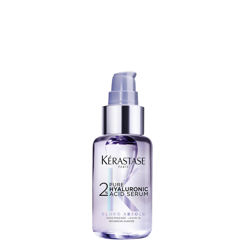 Kerastase Blond Absolu serum bottle closeup showing hydration for bleached hair.